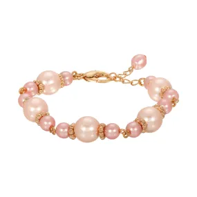 1928 Jewelry Rosabella Raspberry & Champagne Faux Pearl Bracelet