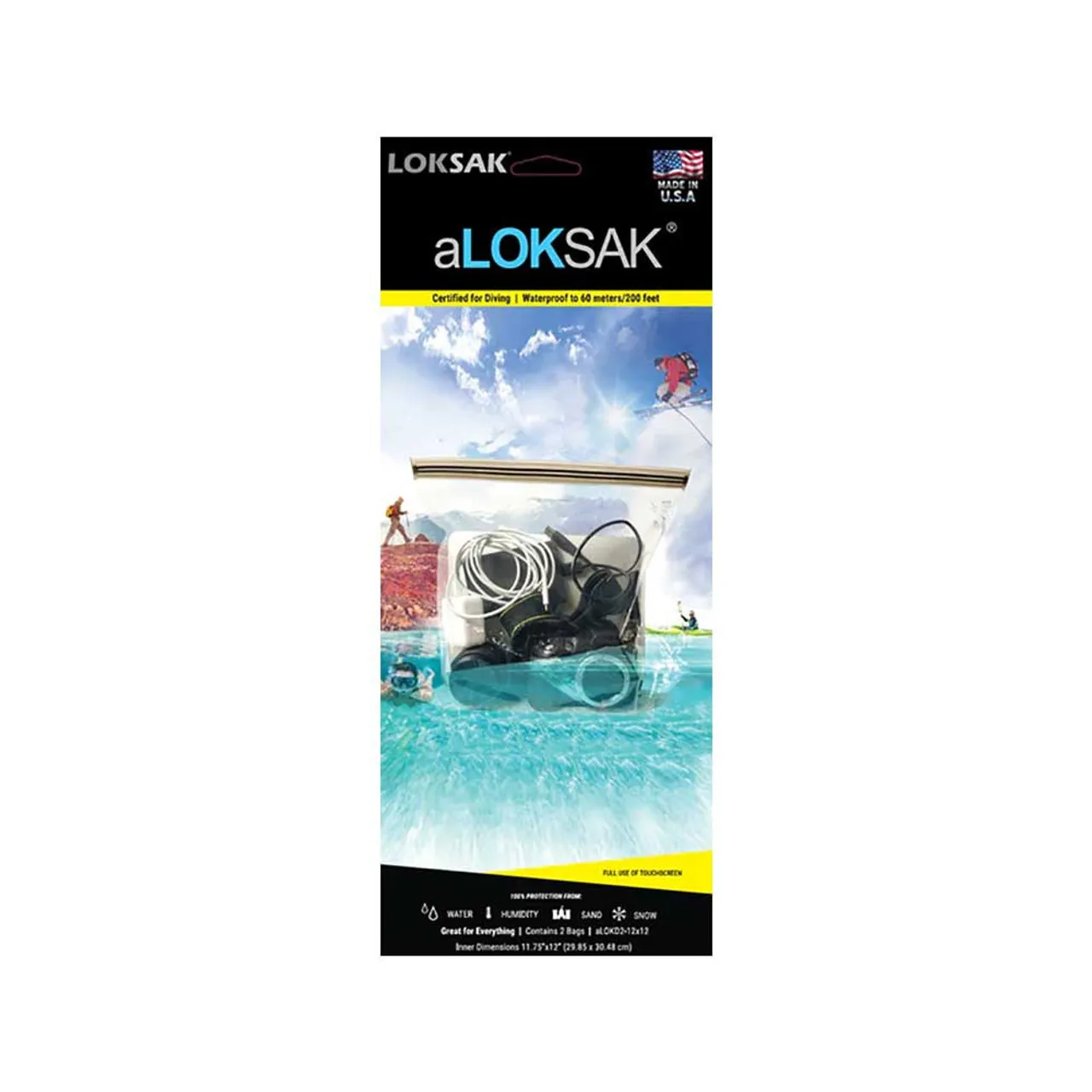 aLOKD2-12 x 12 Waterproof Bags - 2 Pack