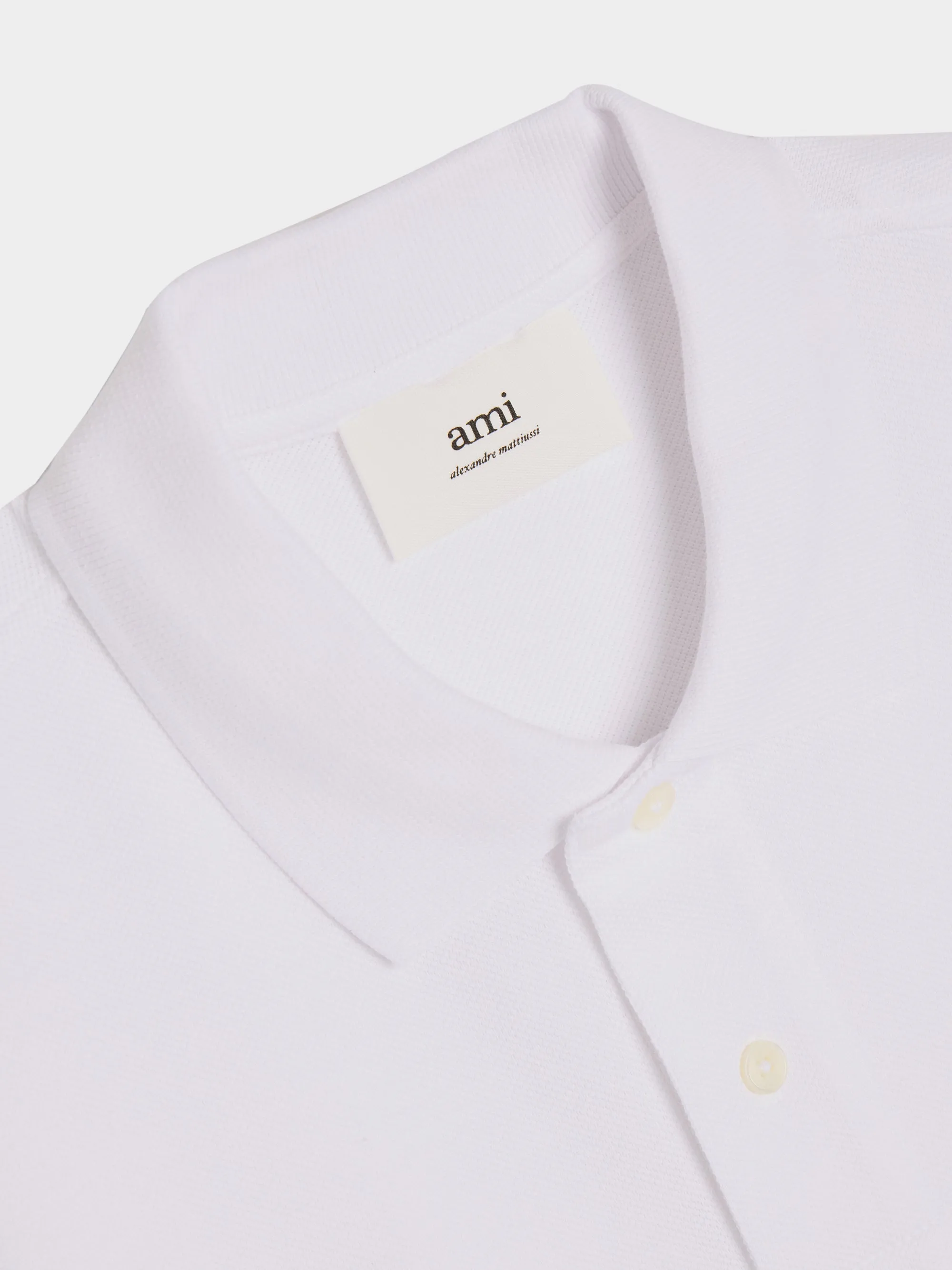 Ami De Coeur Polo Shirt, Wool Gabardine White