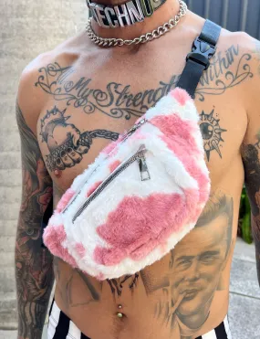 ANIMAL PLANET FUZZY BUMBAG - PINK COW PRINT