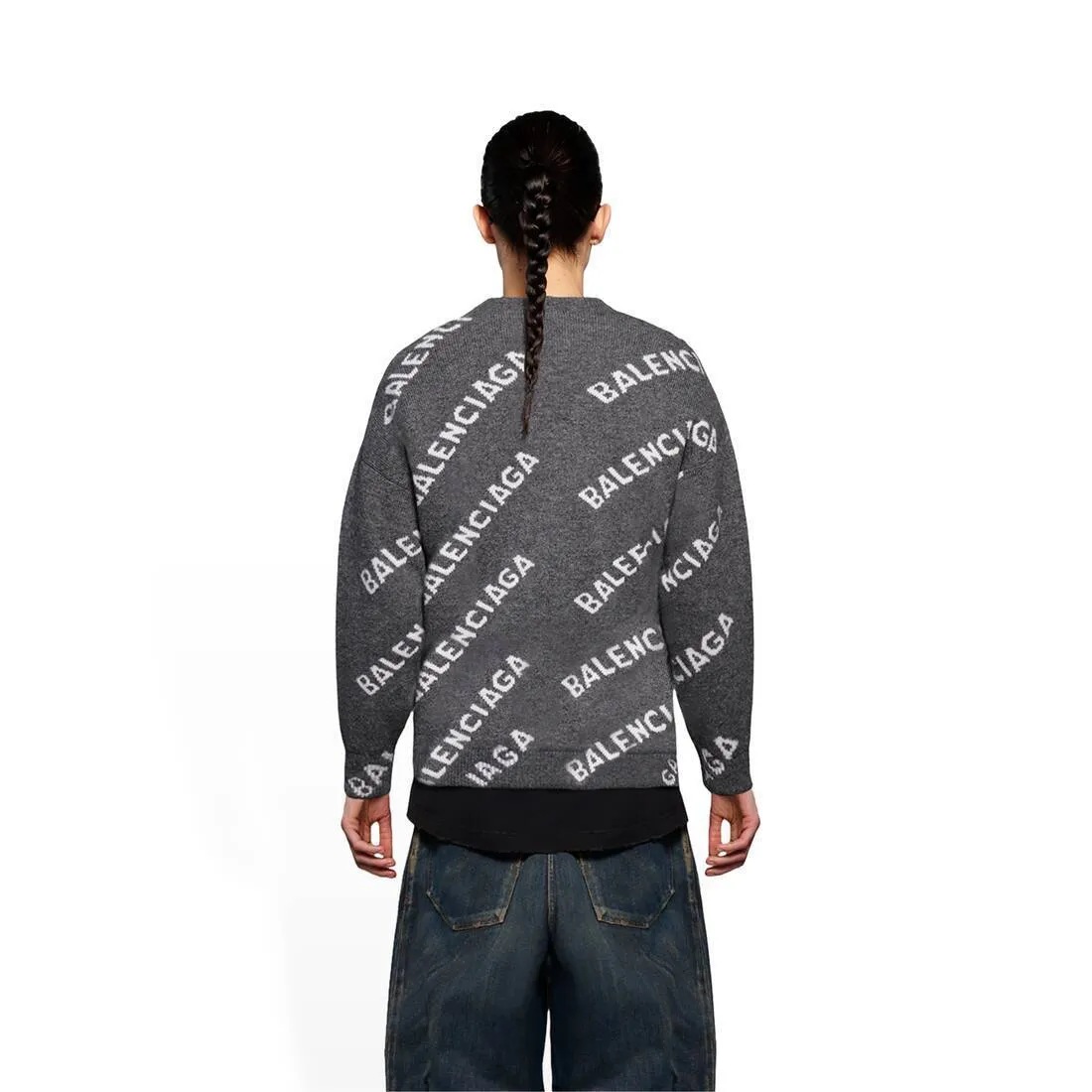 BALENCIAGA  |Crew Neck Monogram Casual Style Wool Long Sleeves