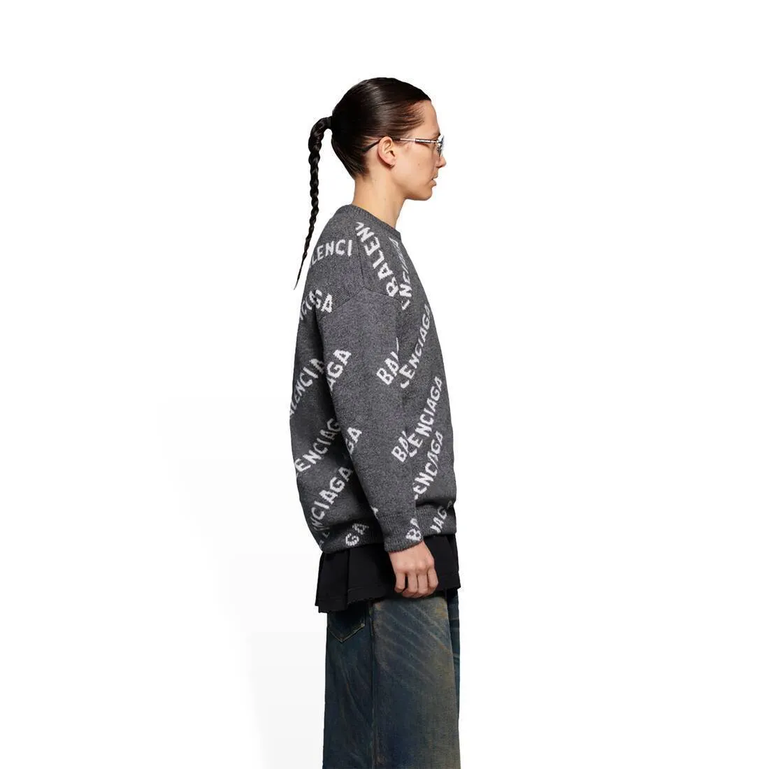 BALENCIAGA  |Crew Neck Monogram Casual Style Wool Long Sleeves