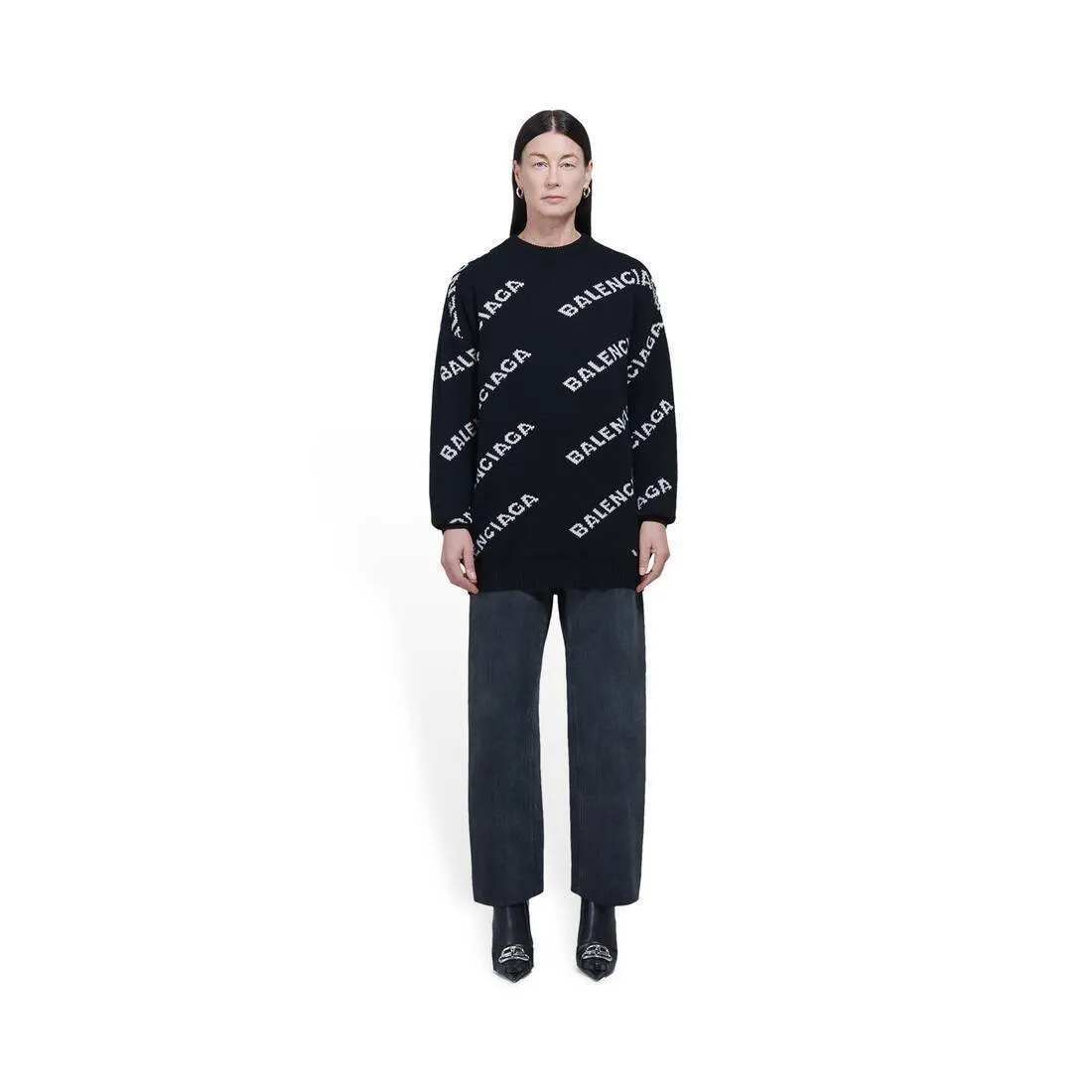 BALENCIAGA  |Crew Neck Monogram Casual Style Wool Long Sleeves