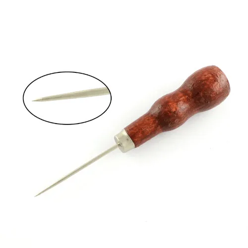 Beading Awl, Stainless Steel With Wooden Handle, Brown, 125x20mm