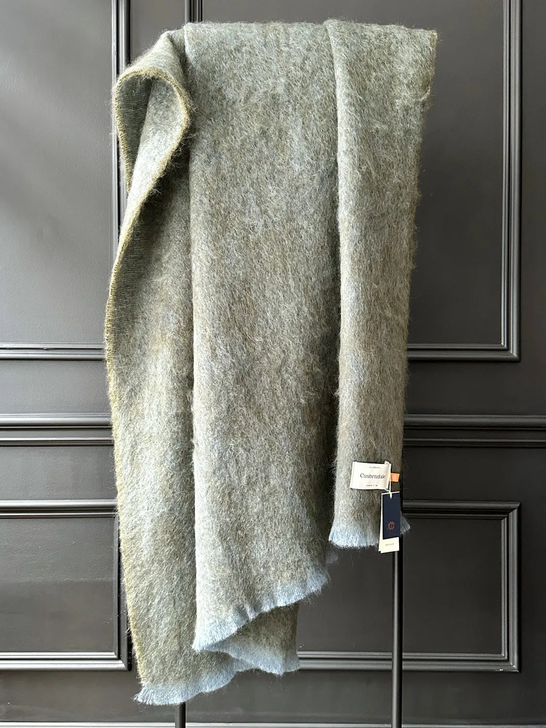 Cushendale Mills - Clash Mohair Blanket in Moss