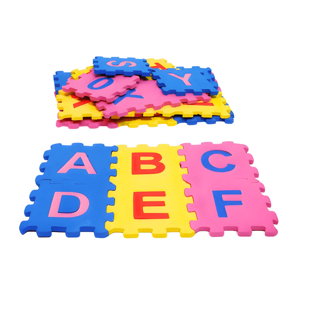 Foam Mat for Kids, Interlocking Learning Alphabet and Number Mat for Kids - Multi-Color(Random colour will be send)