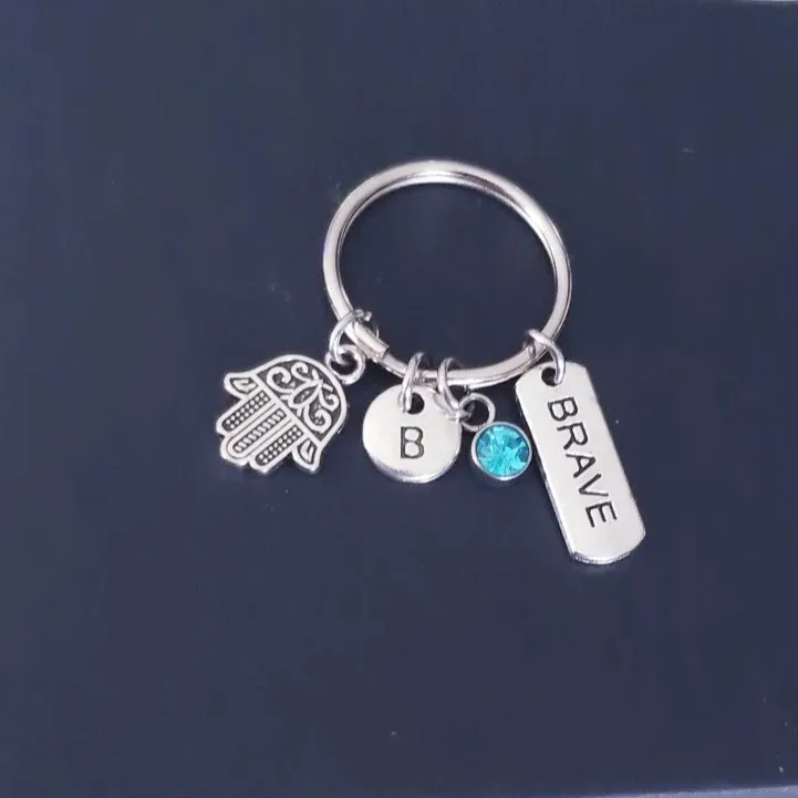 Hamsa Hand Personalized Keychain