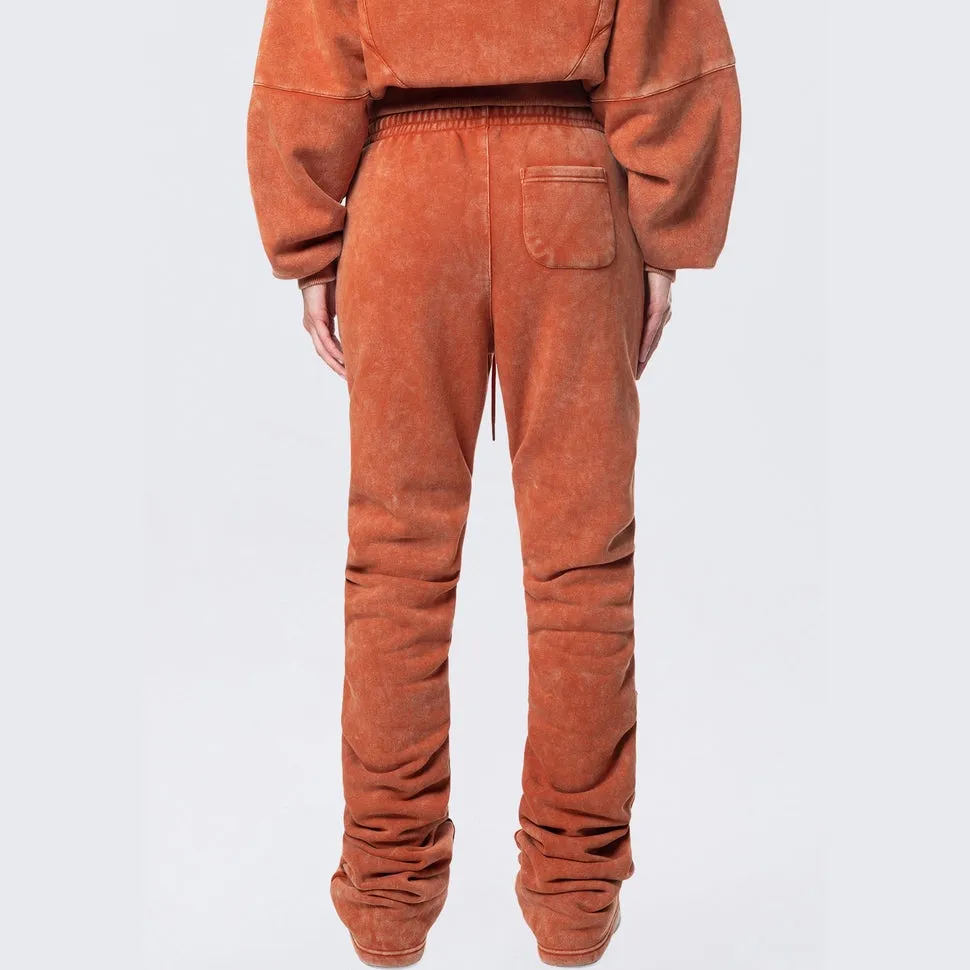 High Rise Stacked Fleece Pants - Picante