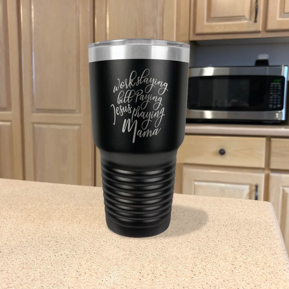 Jesus Praying Mama Stainless Steel Tumbler