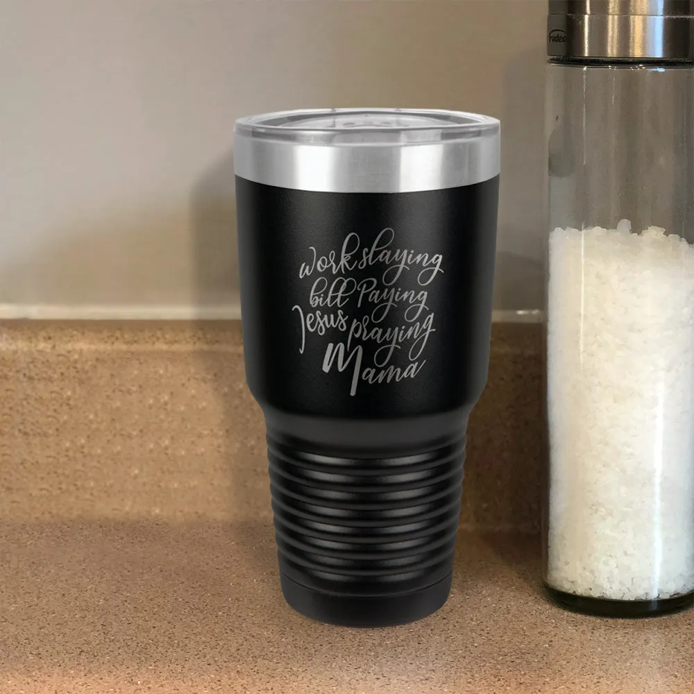 Jesus Praying Mama Stainless Steel Tumbler