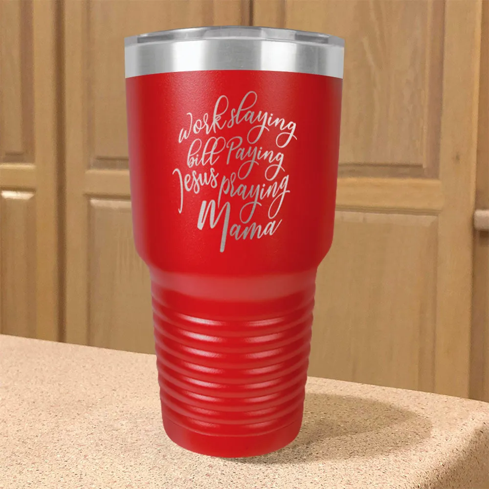 Jesus Praying Mama Stainless Steel Tumbler