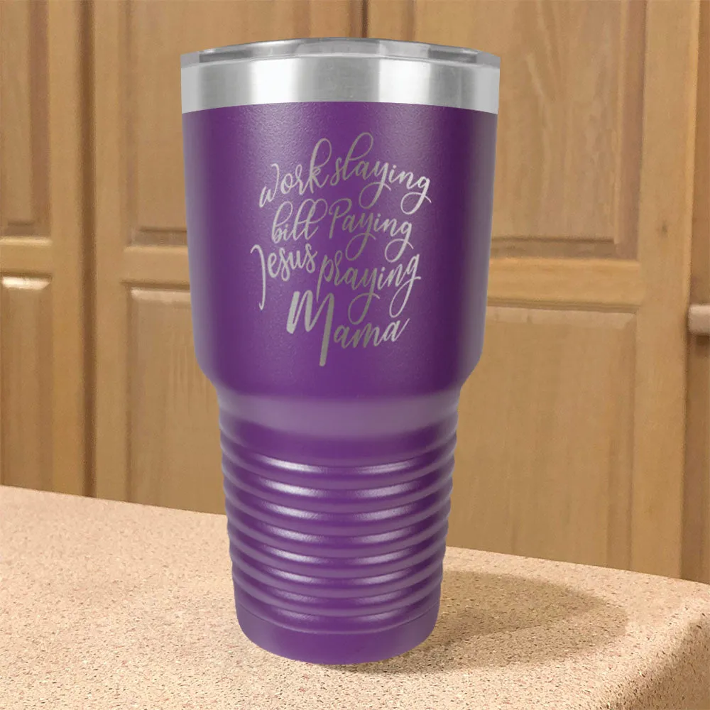 Jesus Praying Mama Stainless Steel Tumbler