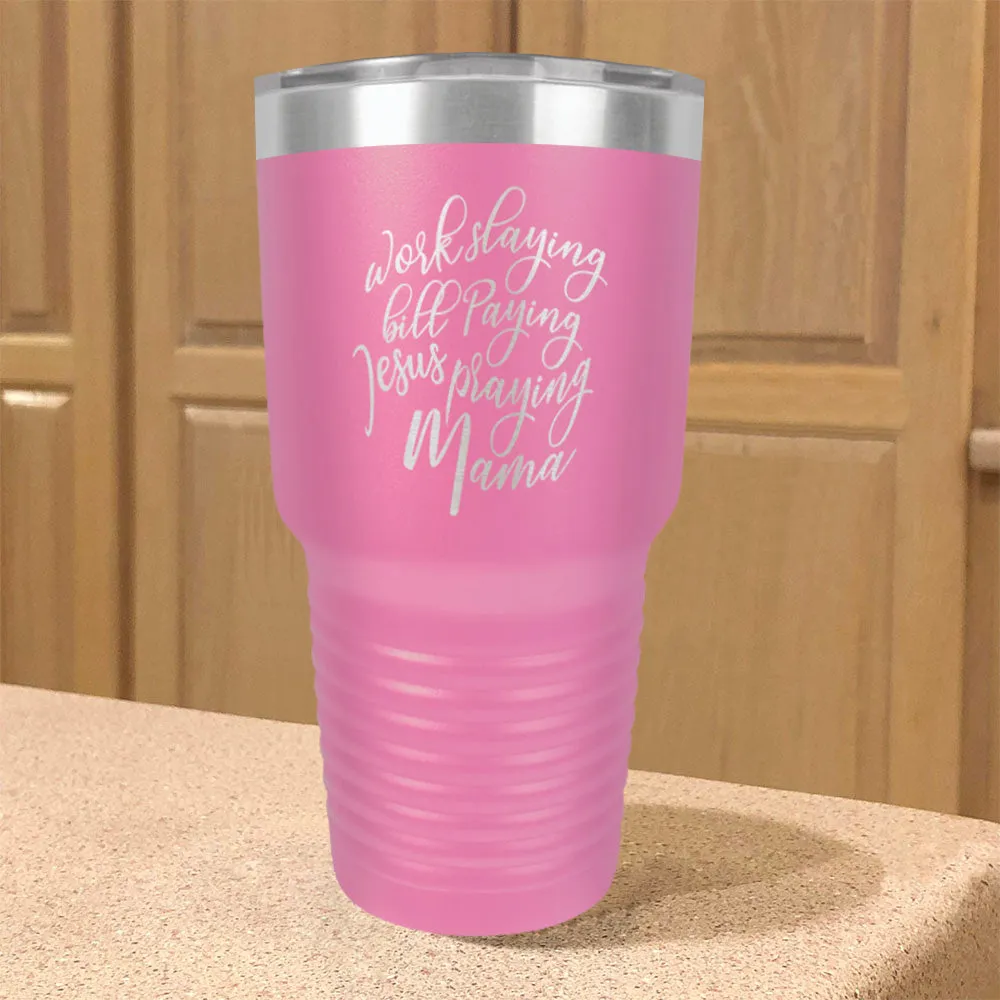 Jesus Praying Mama Stainless Steel Tumbler