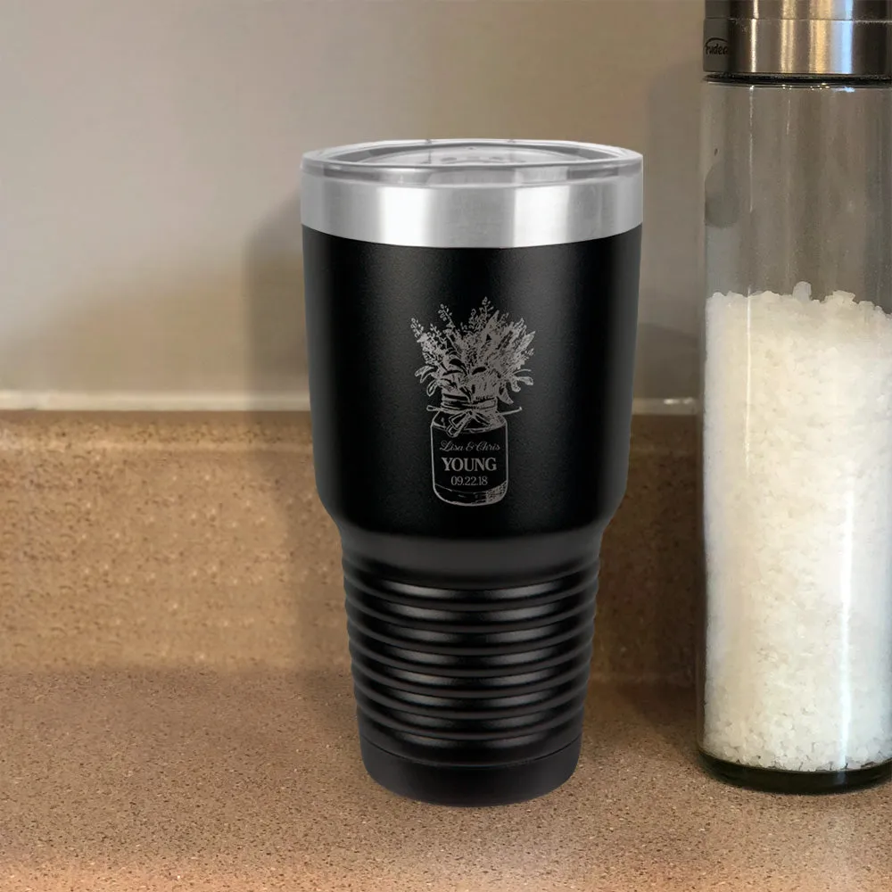 Mason Jar Personalized Stainless Steel Tumbler