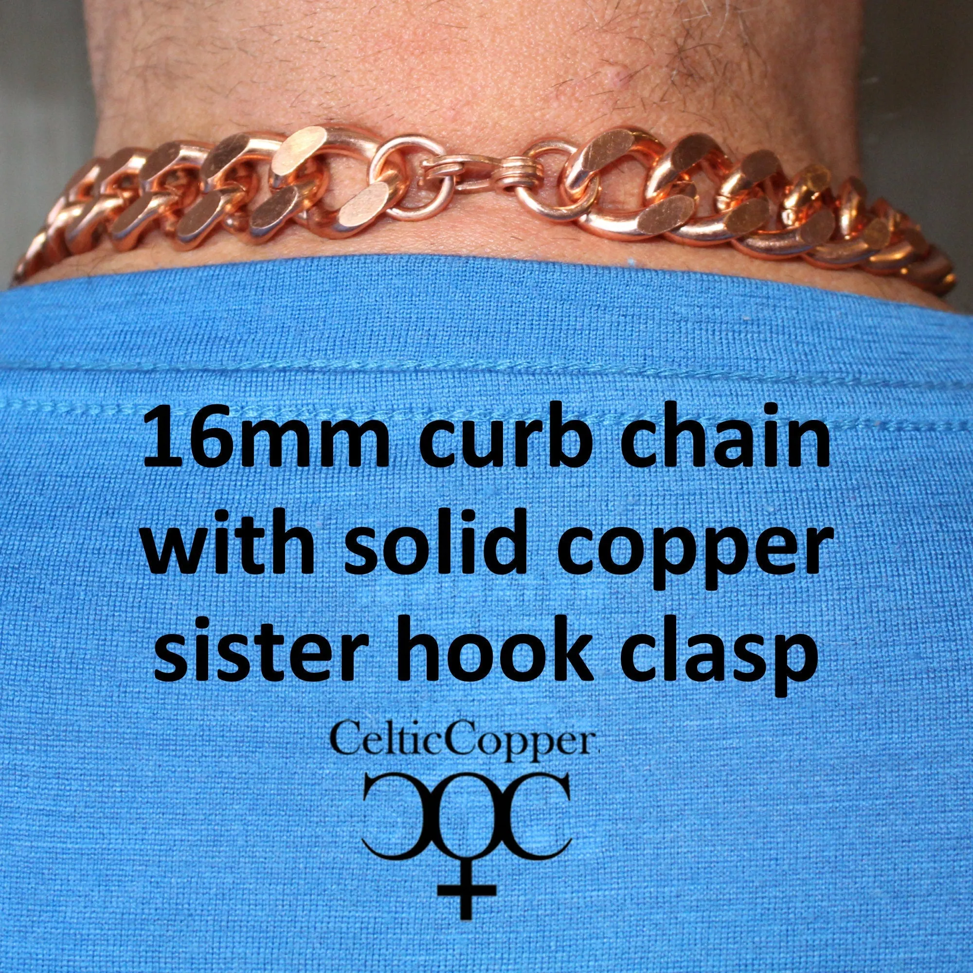 Men's Custom Necklace Chain NC162M Super Chunky 16mm Solid Copper Curb Chain Necklace Custom Size Chain