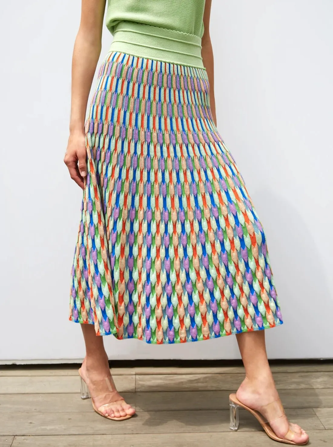 MOLLI - Zellige Skirt in Multi Green