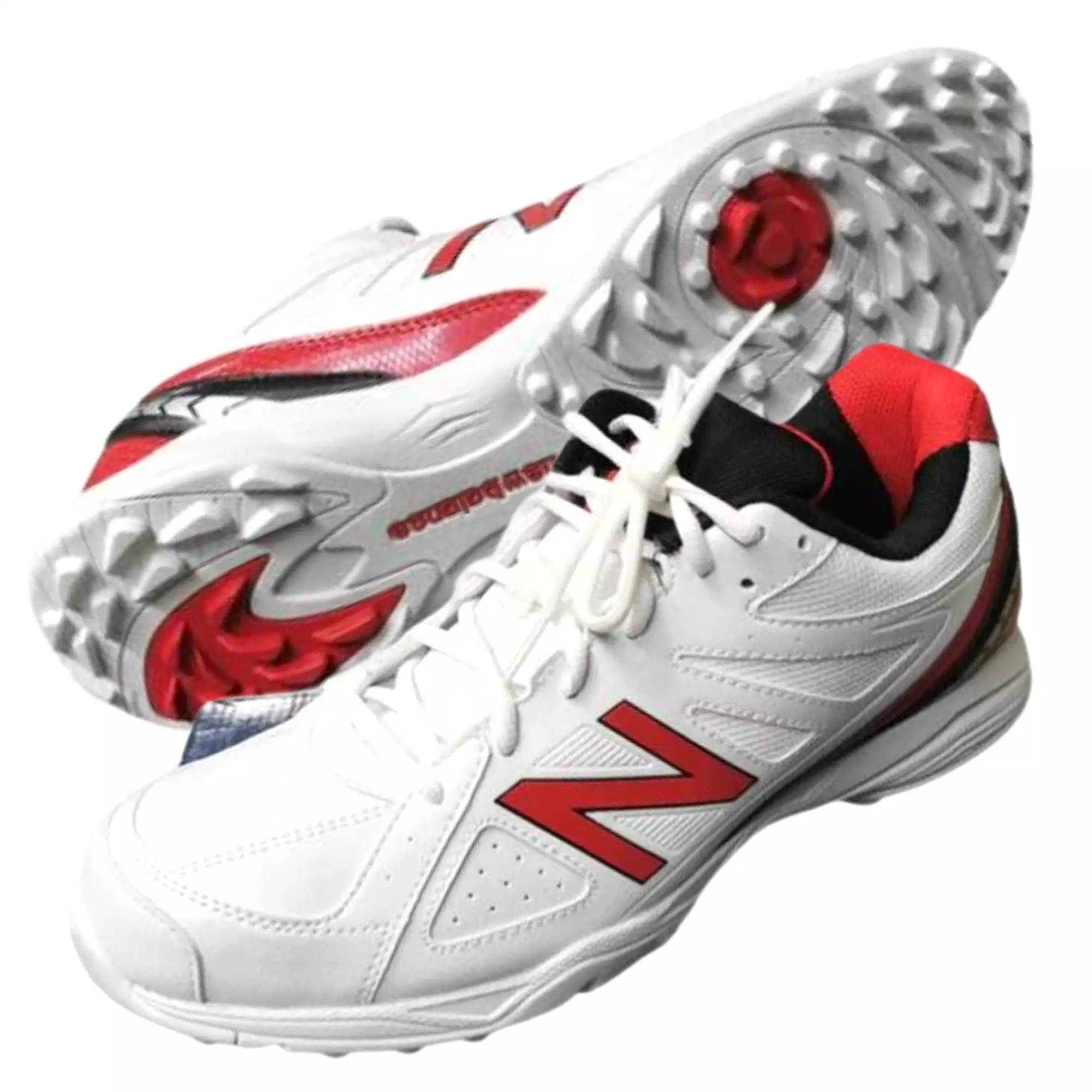 New Balance Cricket Shoes, Model CK4020R2 Rubber Sole Shoes - Red/White