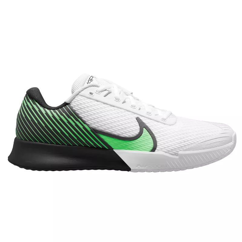 Nike Court Air Zoom Vapor Pro 2 Men Hard Court Tennis Shoes - White/Poison Green-Black