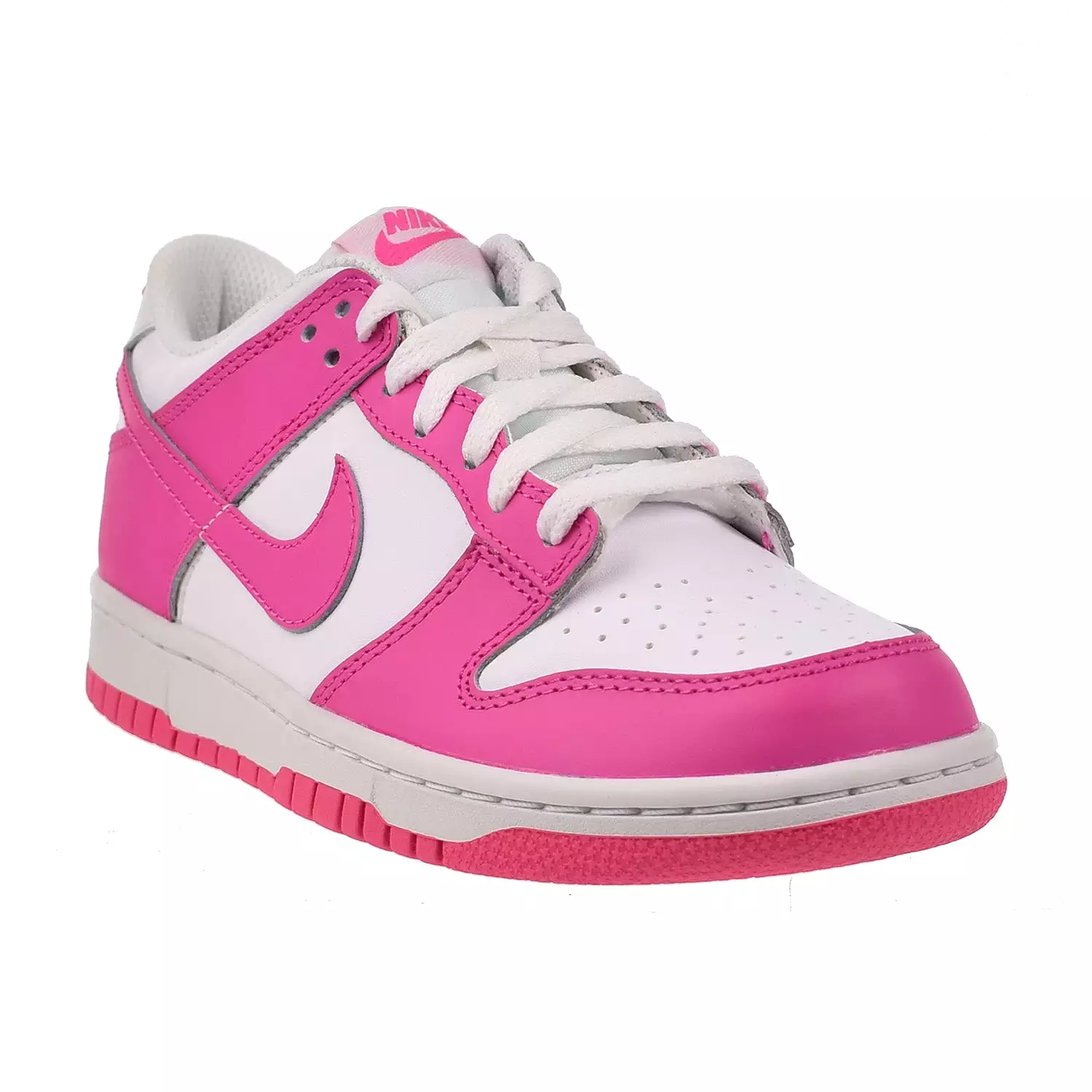 Nike Dunk Low (GS) Big Kids' Shoes White-Laser Fuchsia