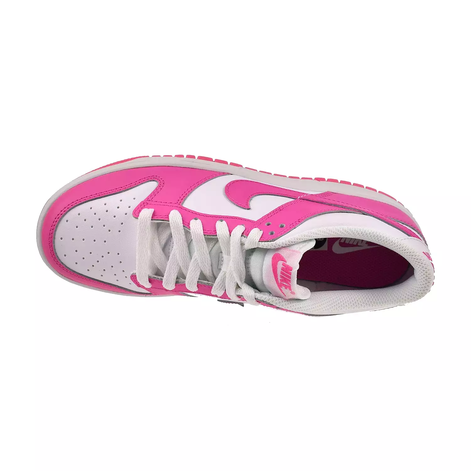 Nike Dunk Low (GS) Big Kids' Shoes White-Laser Fuchsia