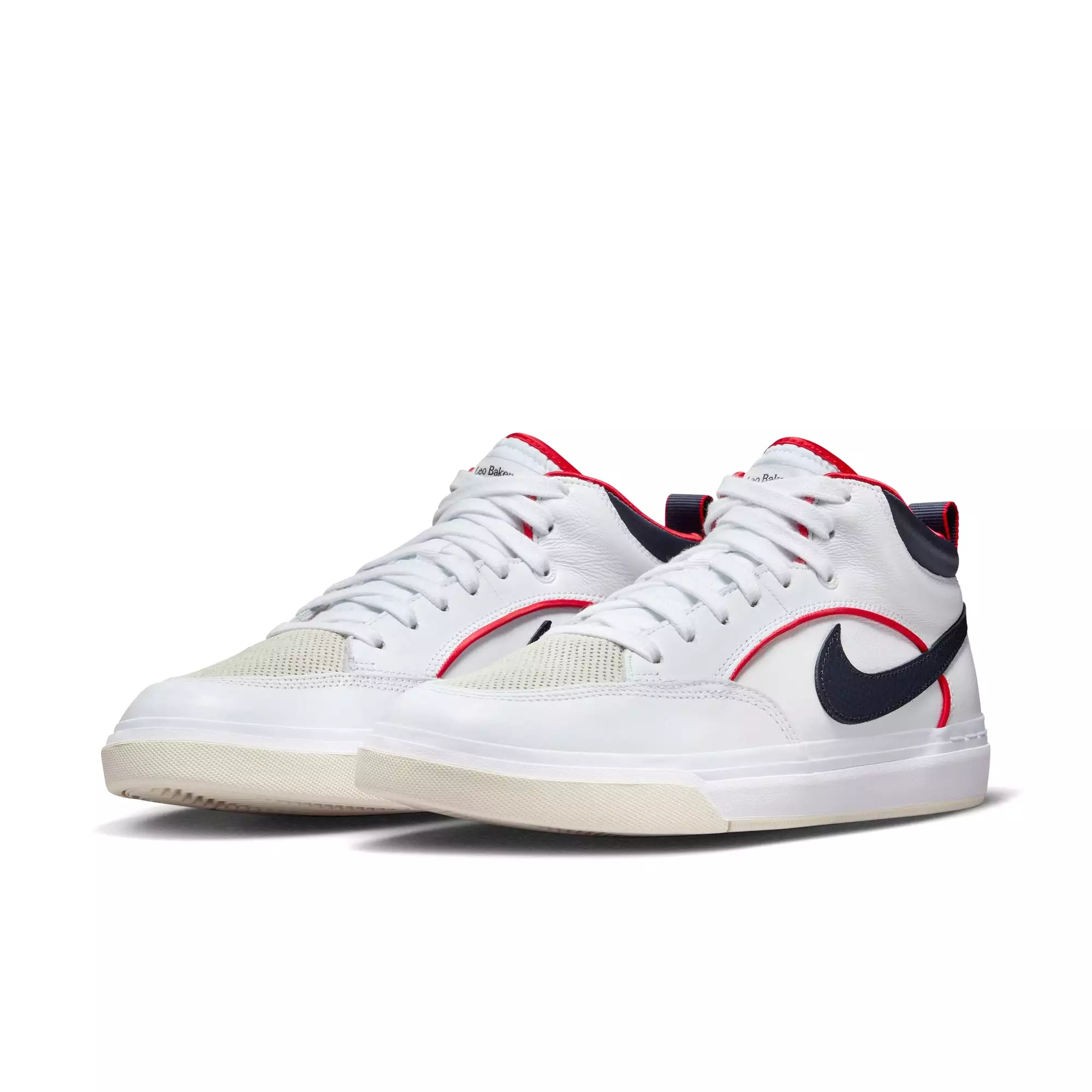 Nike SB React Leo Premium - White/Midnight Navy-University Red-White