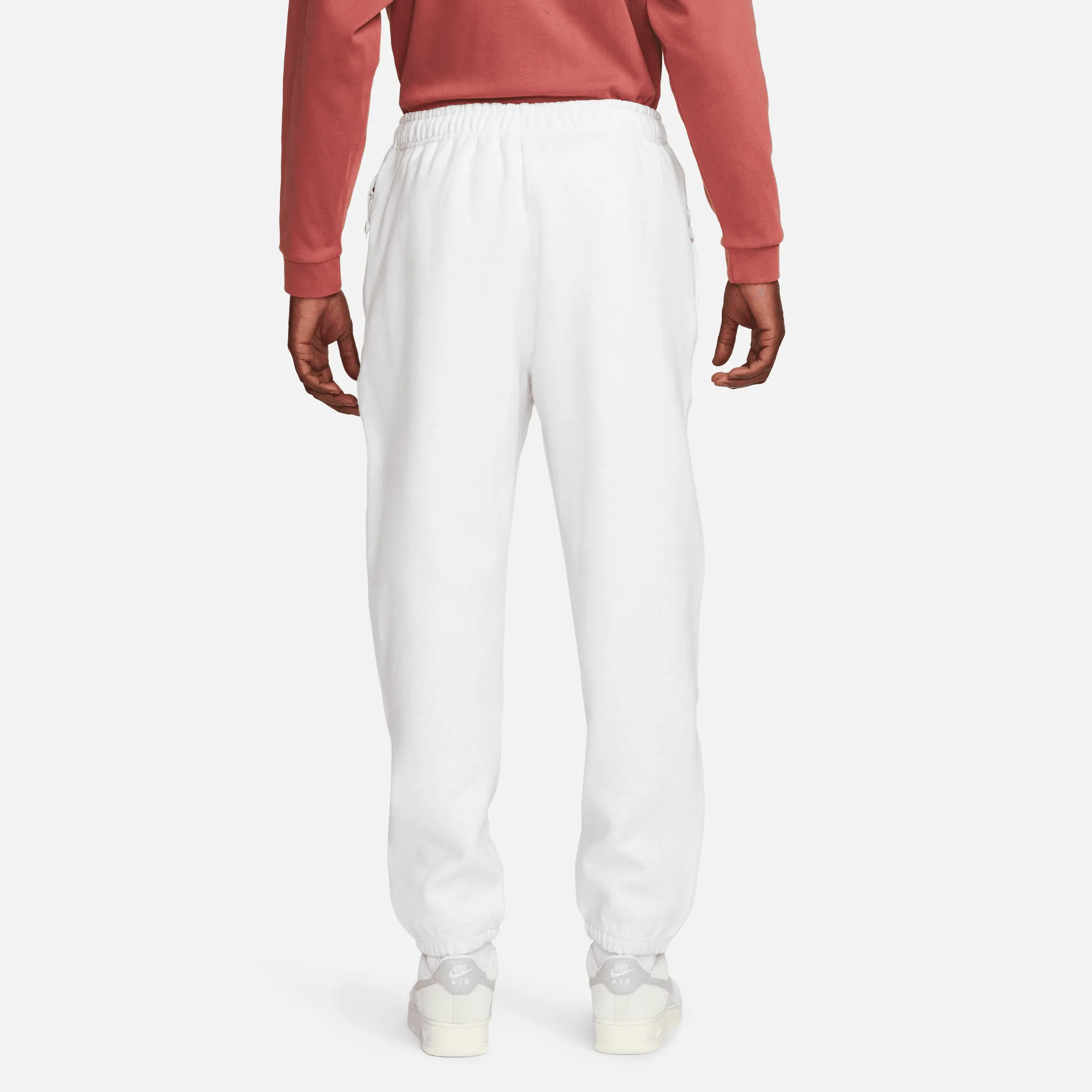 Nike Solo Swoosh White Fleece Pants