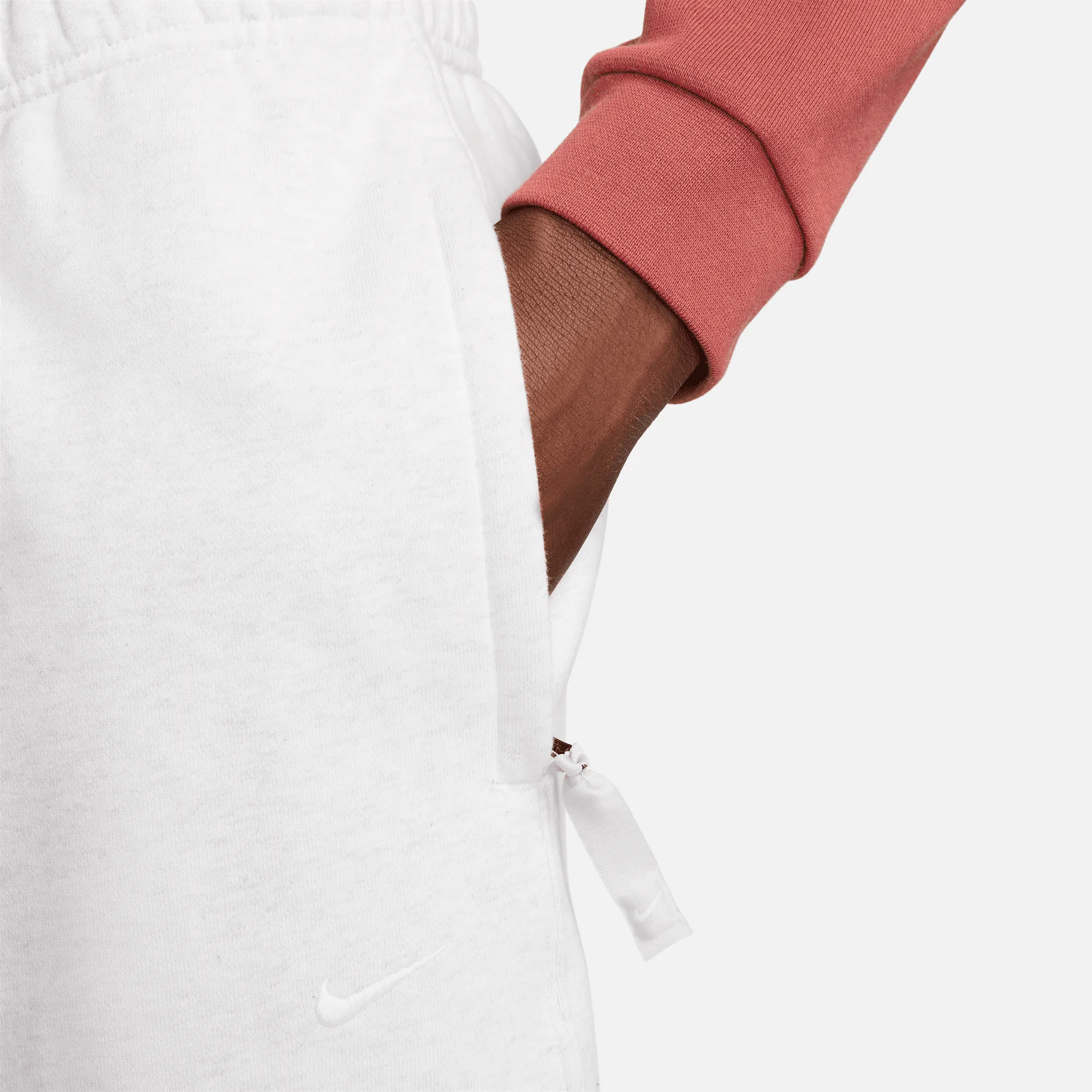 Nike Solo Swoosh White Fleece Pants