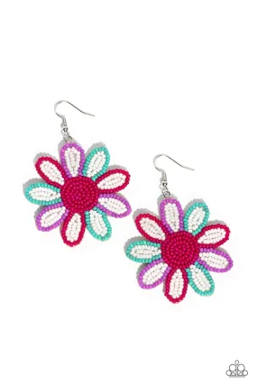 Paparazzi Decorated Daisies - White Multi Earrings