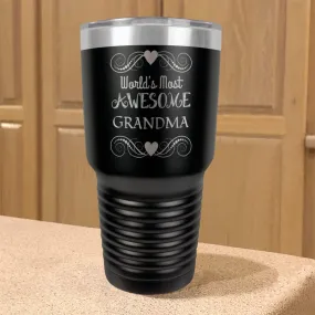 Personalized Stainless Steel Tumbler World's Most Awesome Grandma