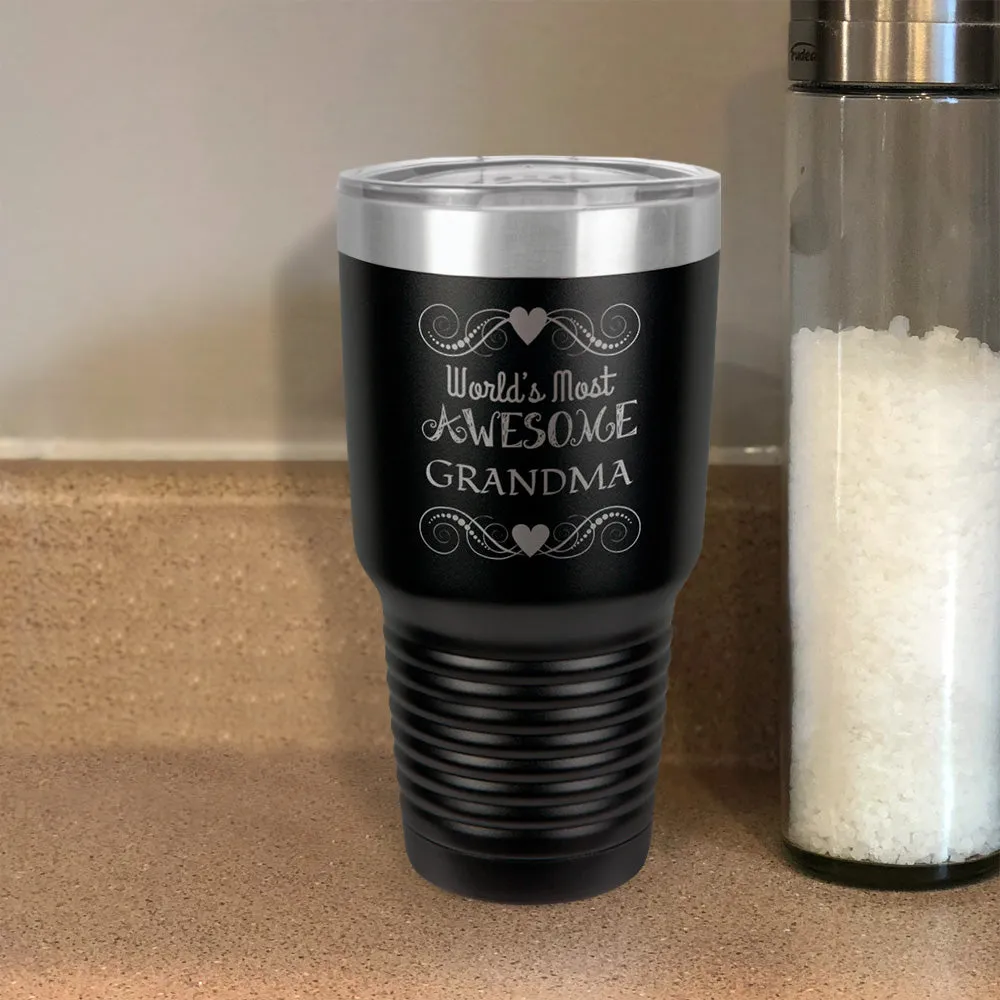 Personalized Stainless Steel Tumbler World's Most Awesome Grandma