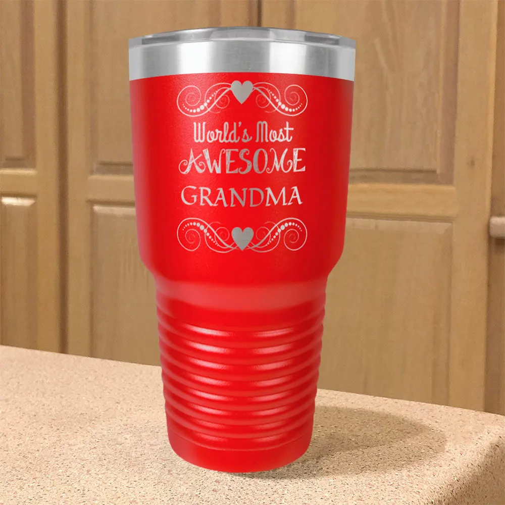 Personalized Stainless Steel Tumbler World's Most Awesome Grandma