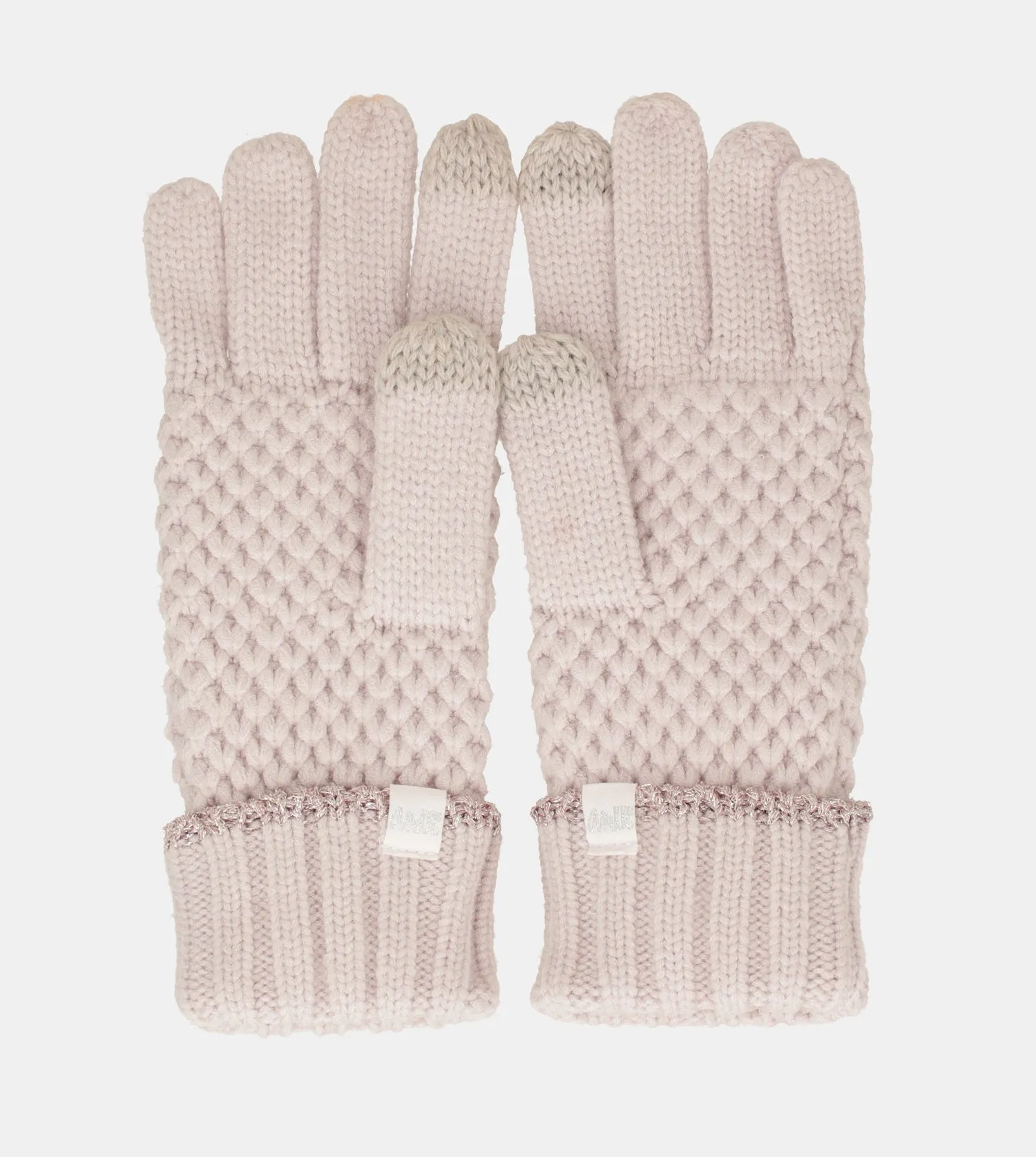 Pink knitted gloves