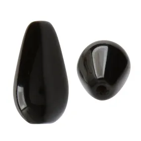 Preciosa Crystal Gemcolor Pearl, Pear 15x8mm, Magic Black (1 Piece)