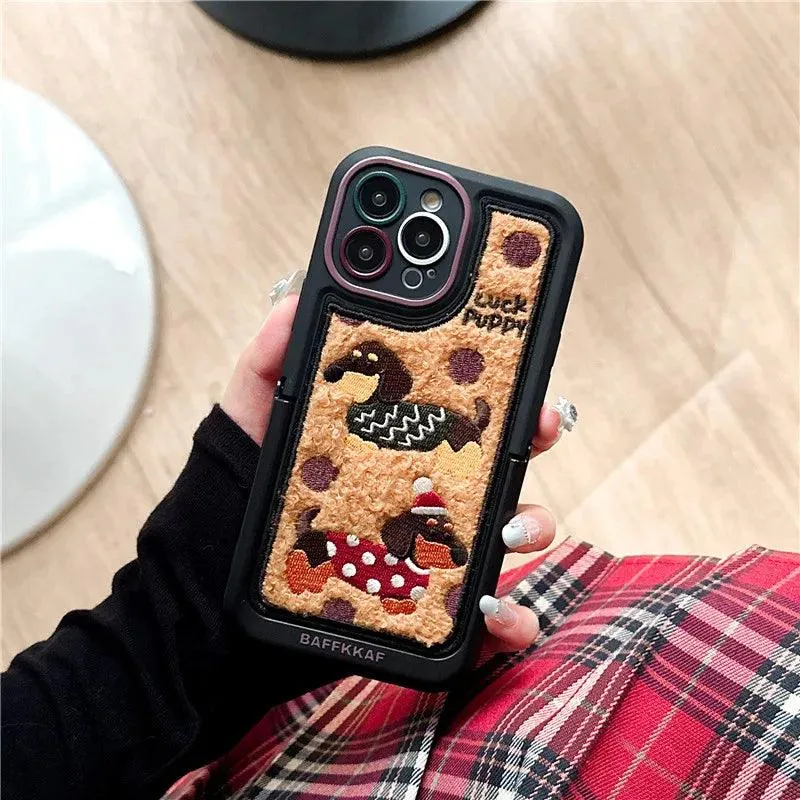 Puppy Plush - Cute Phone Case NCPC For iPhone 15, 14, 13, 11, 12 Pro Max, and 15 Plus