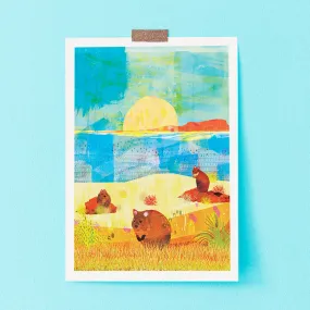 'Quokka Island' A3 Art Print