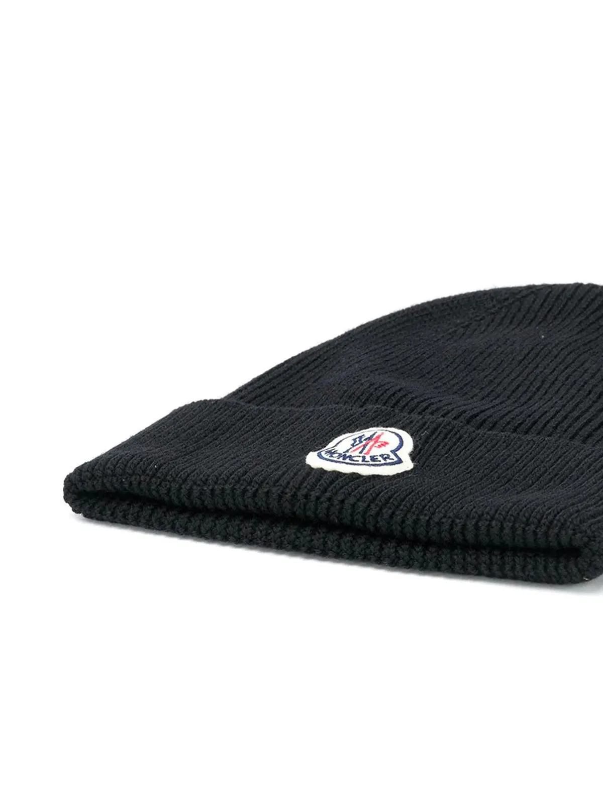 ribbed knit logo patch hat