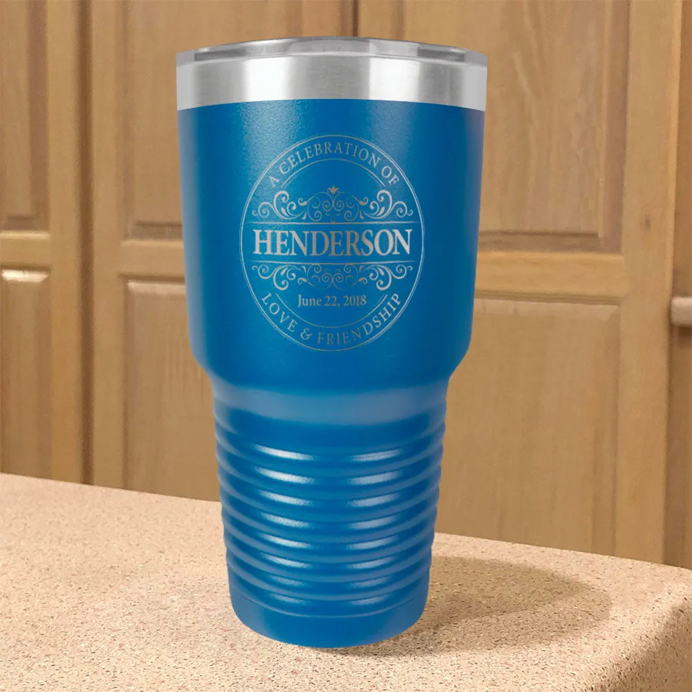 Round Vintage Personalized Stainless Steel Tumbler