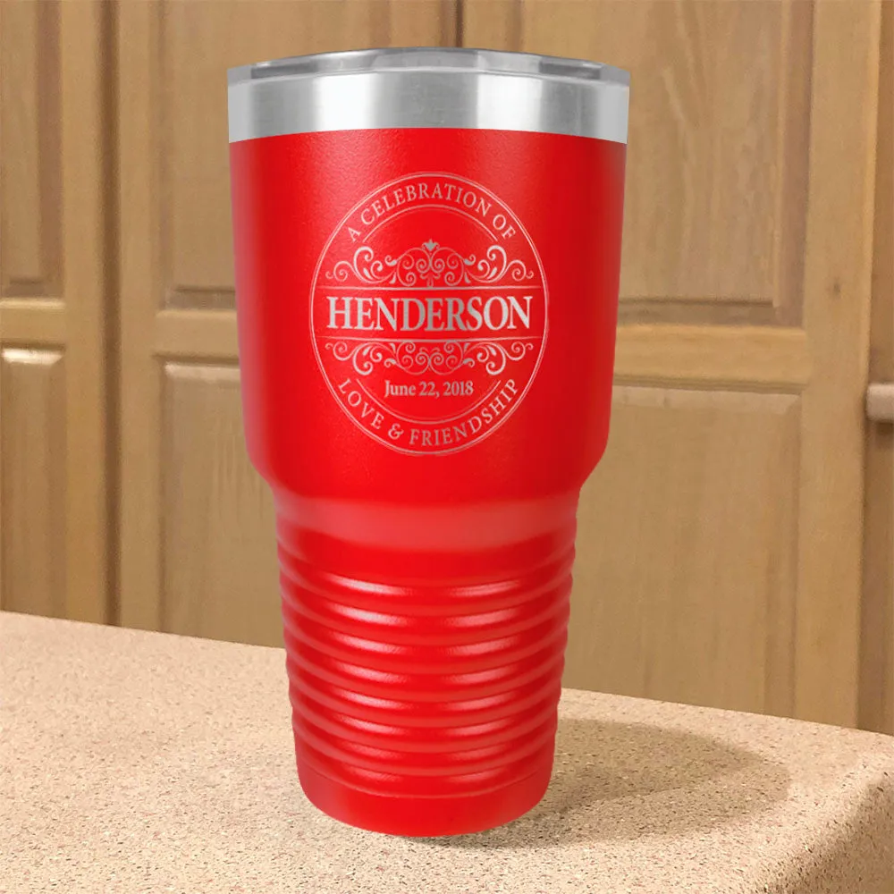 Round Vintage Personalized Stainless Steel Tumbler