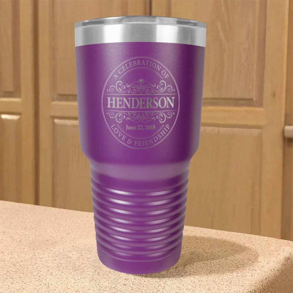 Round Vintage Personalized Stainless Steel Tumbler