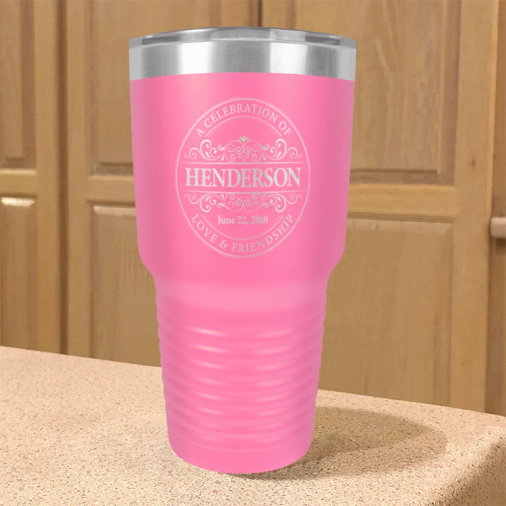 Round Vintage Personalized Stainless Steel Tumbler