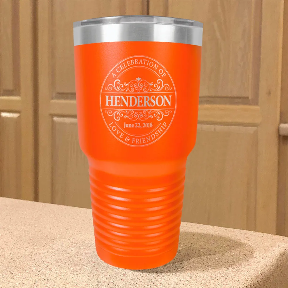 Round Vintage Personalized Stainless Steel Tumbler