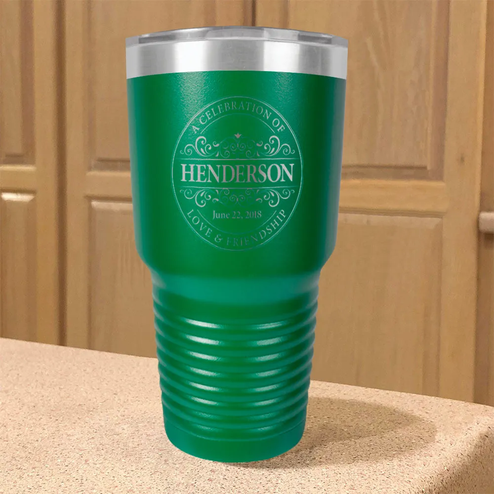 Round Vintage Personalized Stainless Steel Tumbler