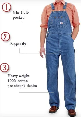 Sale: Men’s Stonewashed Blues Overall by ROUND HOUSE American-Made 699