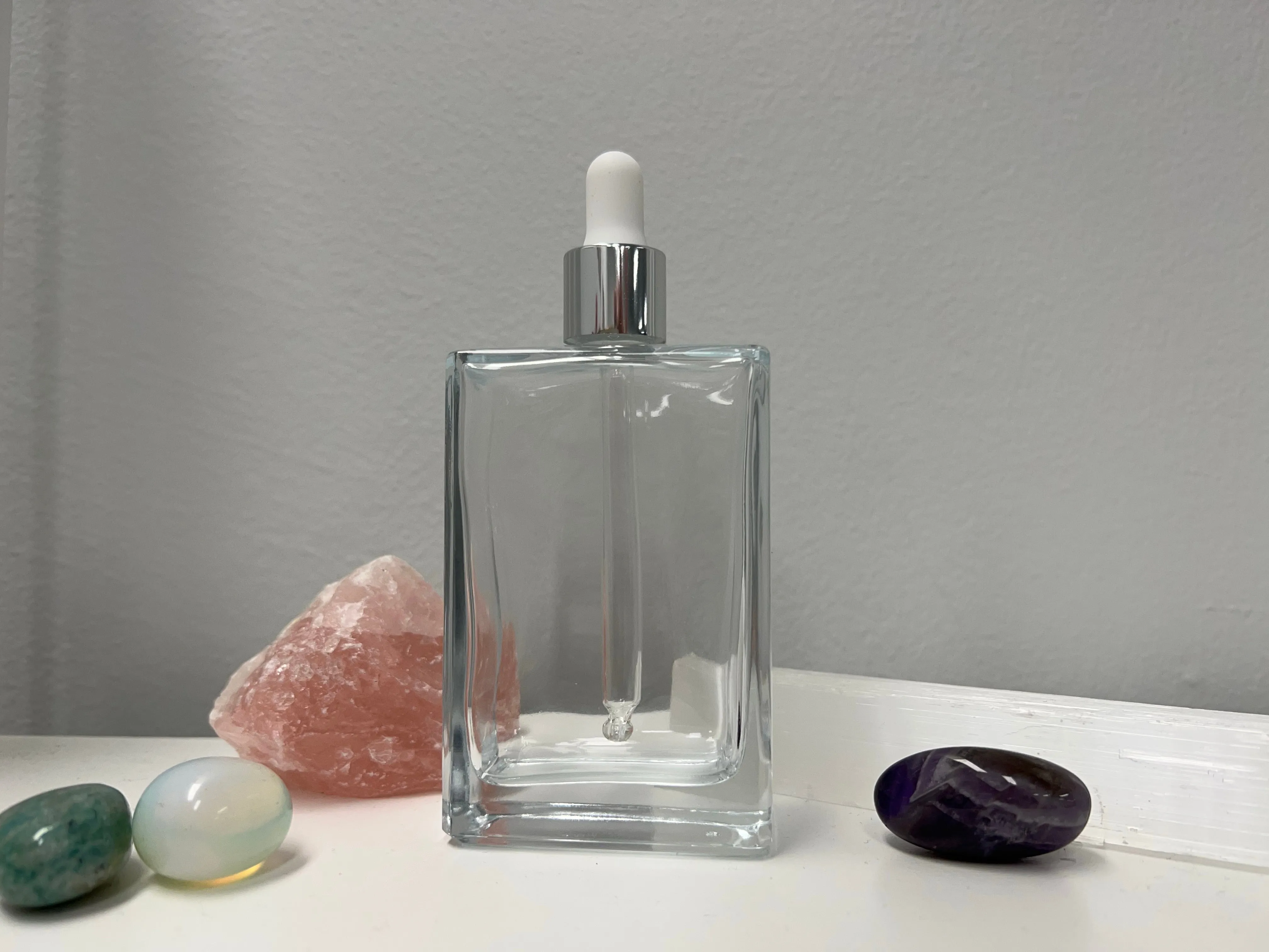 Square 100ml glass dropper bottle