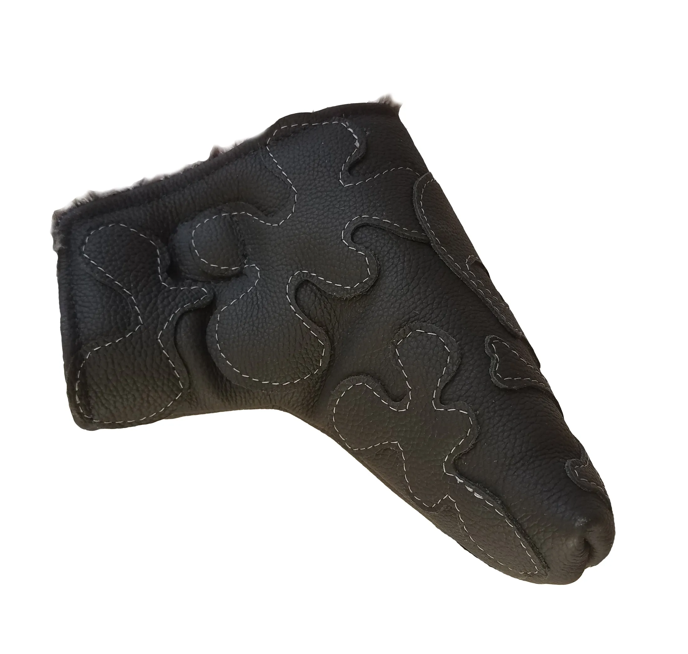 The Murdered Out White Stitched Putter Cover