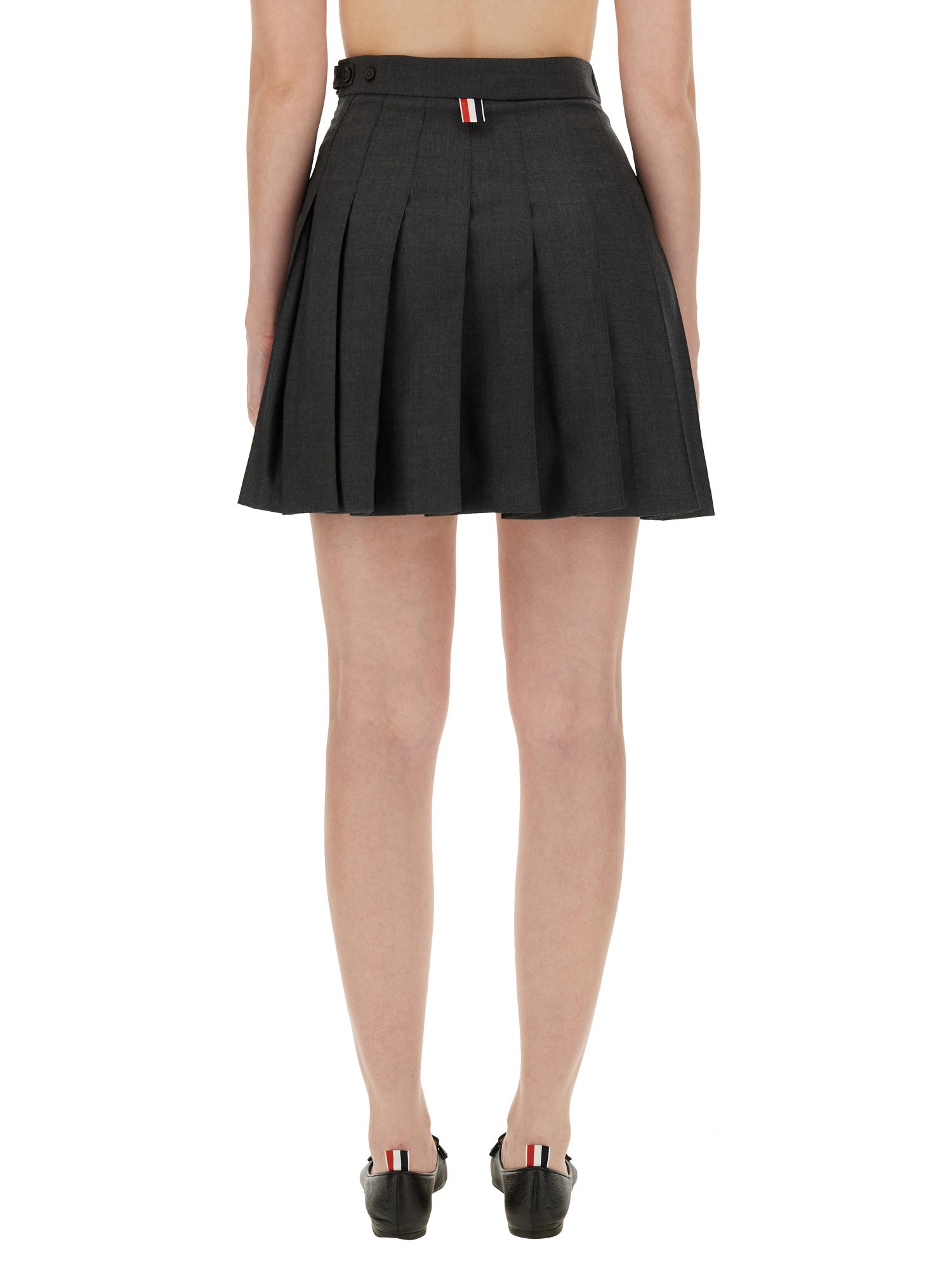 THOM BROWNE    WOOL PLEATED SKIRT