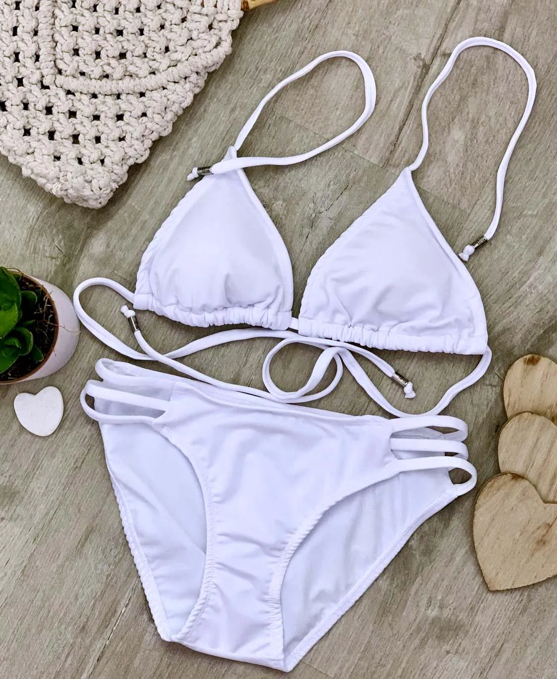 Triangle Bikini Top - WHITE