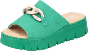 V1088- Green Chain Detail Slip On Sandal- Rieker