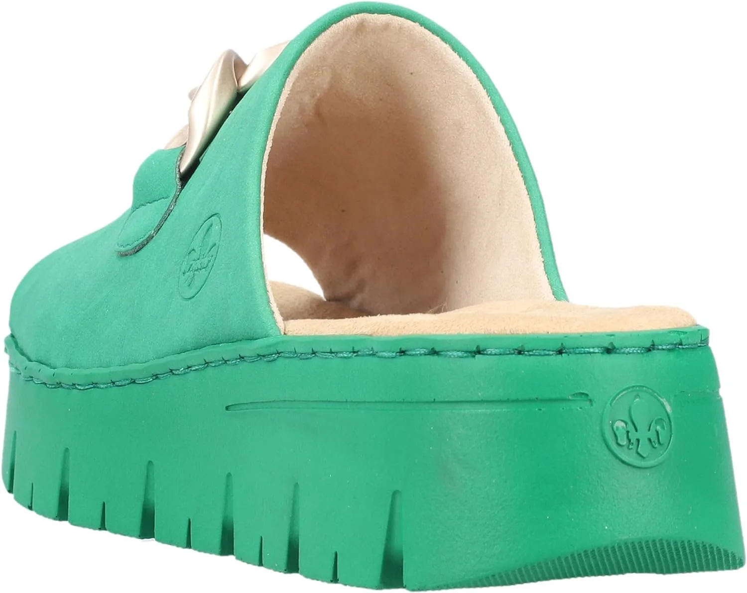 V1088- Green Chain Detail Slip On Sandal- Rieker