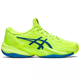 Women's Asics Court FlyteFoam 3, Hazard Green/Reborn Blue, 8 B Medium